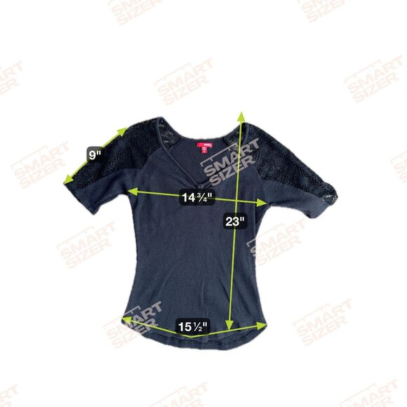 Bongo Y2K Waffle Knit Babydoll‎ Top Womens M Lace V Neck Button Thermal Henley - Picture 2 of 7